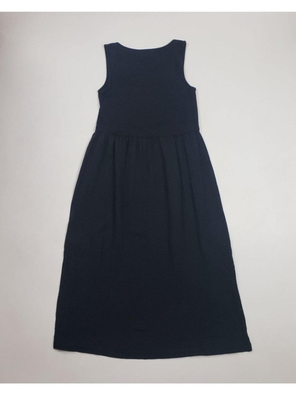 Madewell Knit Tank Midi Dress Women’s Small True Black Mixed Media Cotton EUC - Picture 6 of 16